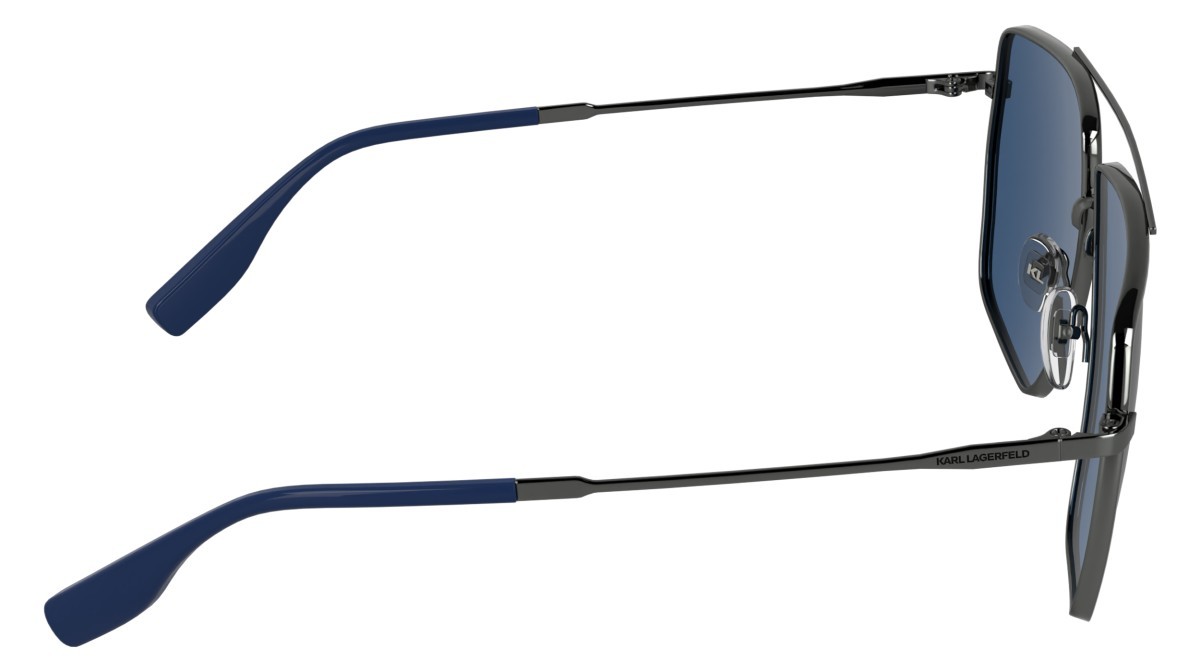 Occhiali da sole Karl Lagerfeld KL370S (015) colore dark gun forma navigator lenti solid blue
