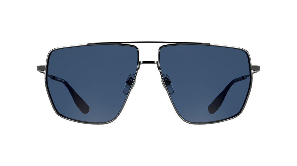 Occhiali da sole Karl Lagerfeld KL370S (015) colore dark gun forma navigator lenti solid blue
