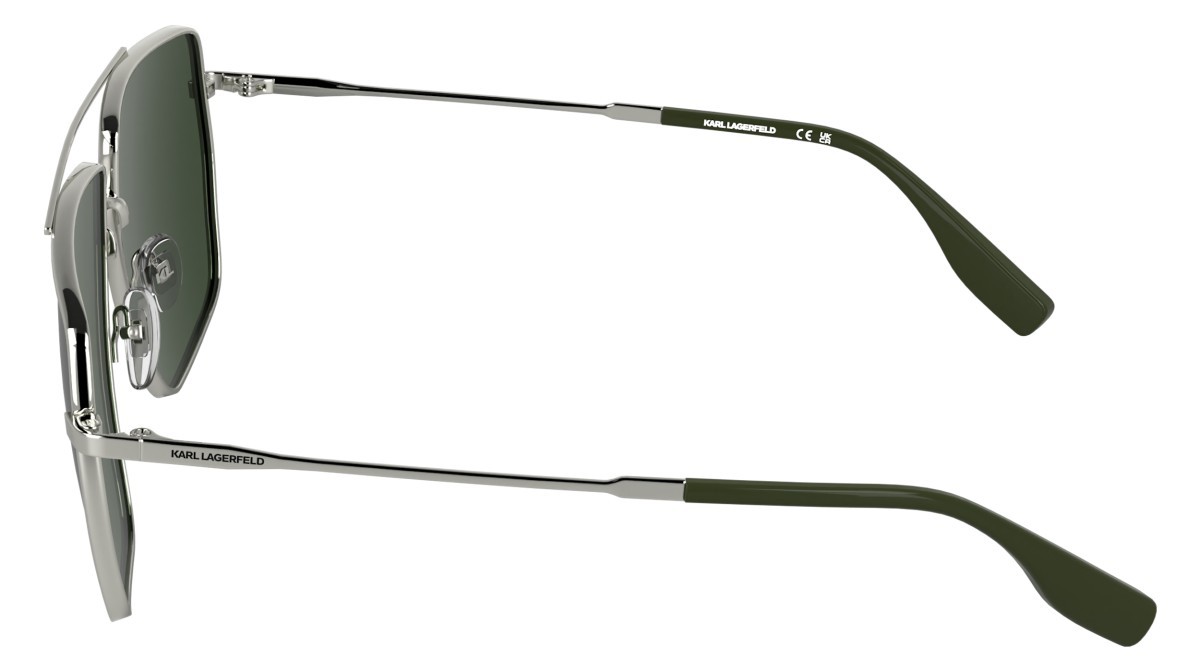 Occhiali da sole Karl Lagerfeld KL370S (040) colore silver forma navigator lenti solid khaki