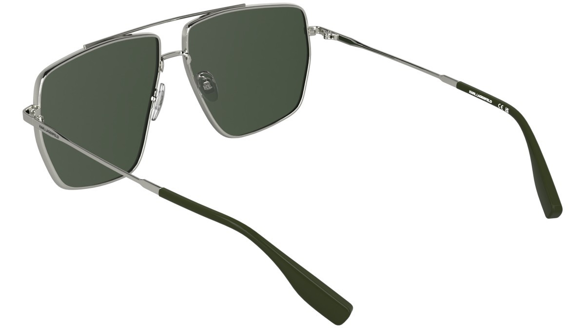 Occhiali da sole Karl Lagerfeld KL370S (040) colore silver forma navigator lenti solid khaki
