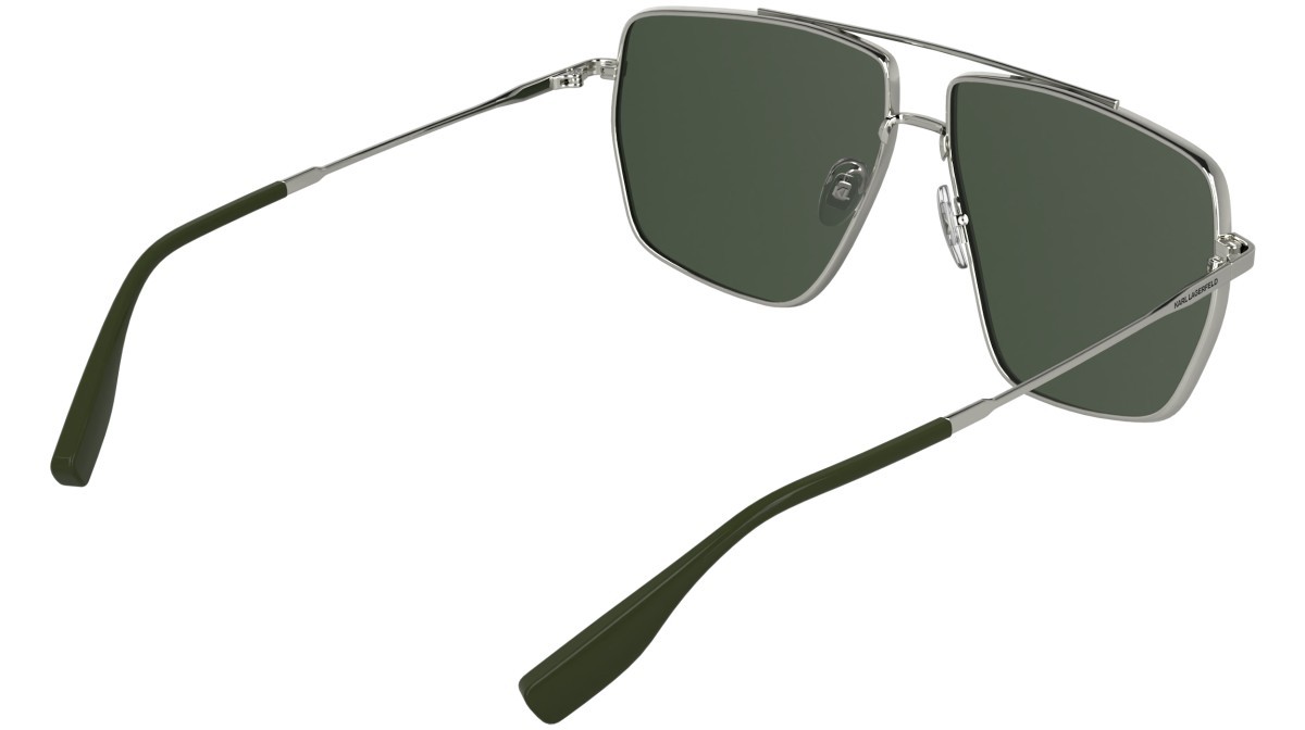 Occhiali da sole Karl Lagerfeld KL370S (040) colore silver forma navigator lenti solid khaki