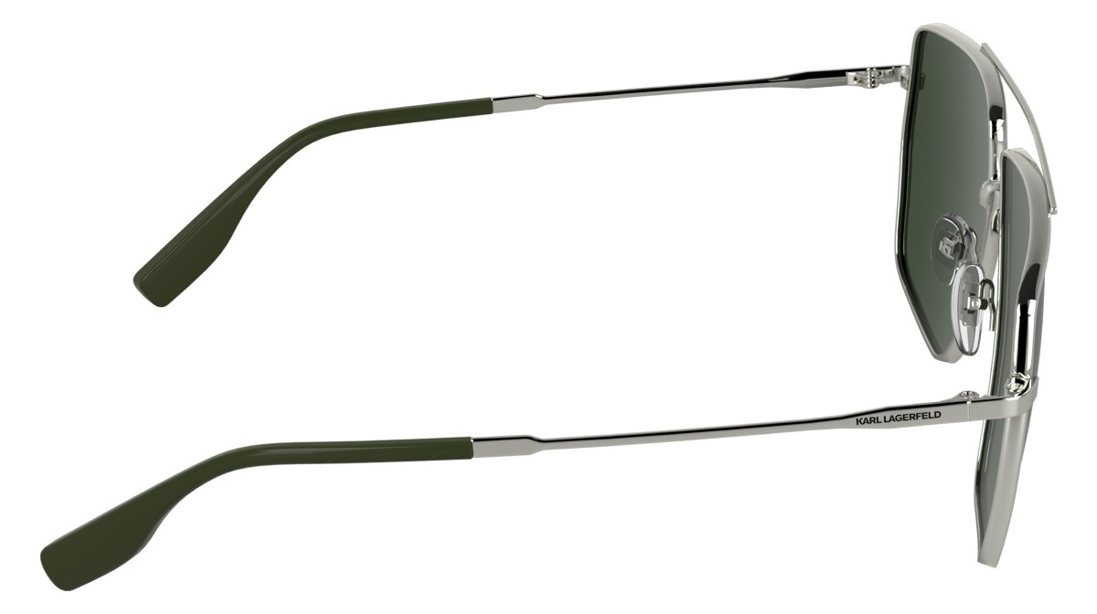 Occhiali da sole Karl Lagerfeld KL370S (040) colore silver forma navigator lenti solid khaki