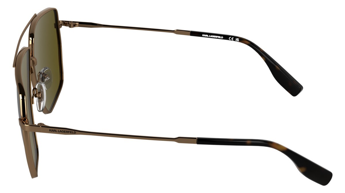 Occhiali da sole Karl Lagerfeld KL370S (717) colore amber gold forma navigator lenti solid brown