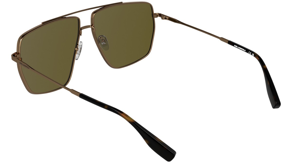 Occhiali da sole Karl Lagerfeld KL370S (717) colore amber gold forma navigator lenti solid brown