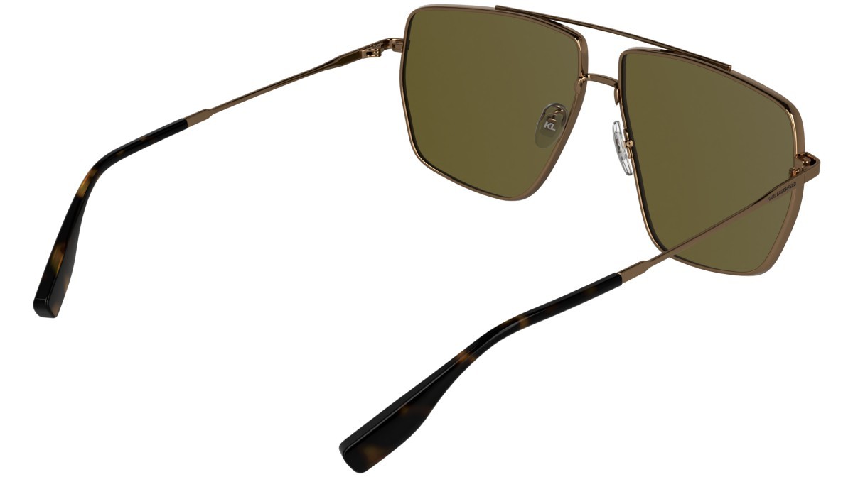 Occhiali da sole Karl Lagerfeld KL370S (717) colore amber gold forma navigator lenti solid brown