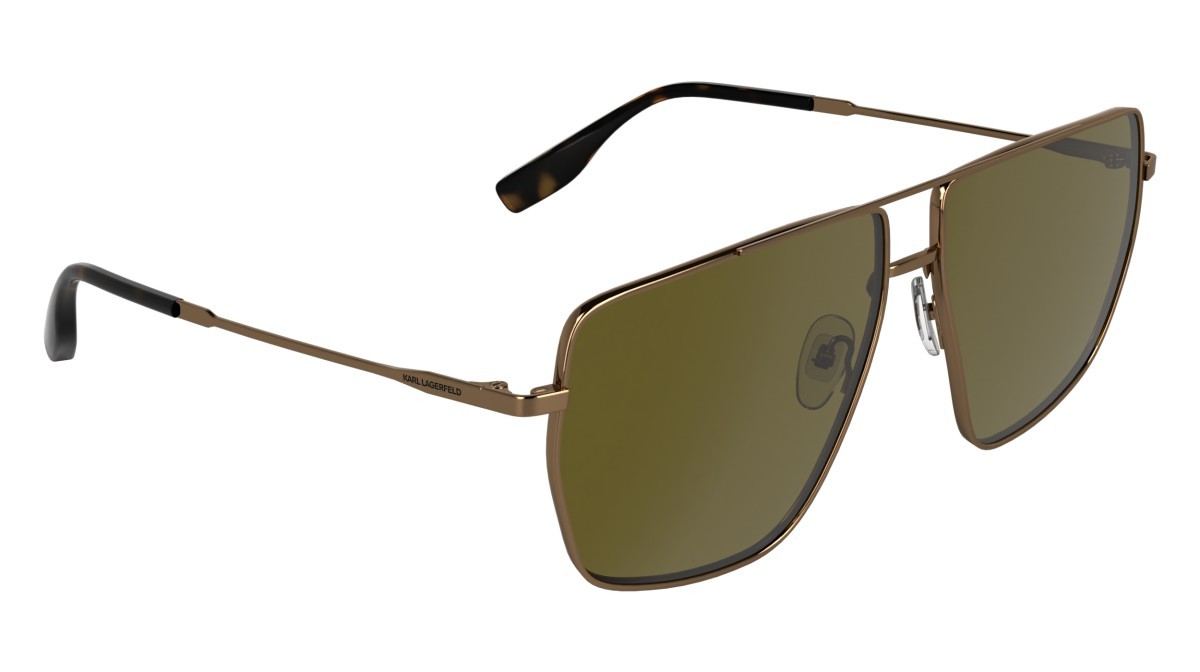 Occhiali da sole Karl Lagerfeld KL370S (717) colore amber gold forma navigator lenti solid brown