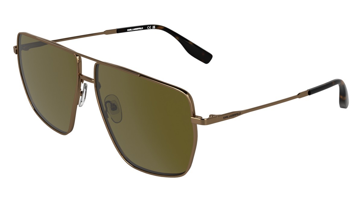 Occhiali da sole Karl Lagerfeld KL370S (717) colore amber gold forma navigator lenti solid brown