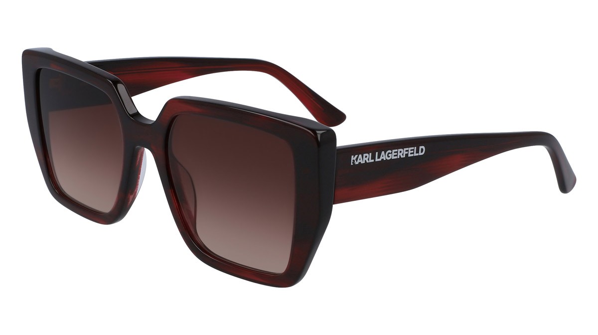 Occhiali da sole Karl Lagerfeld KL6036S (049) colore striped burgundy forma rettangolare 