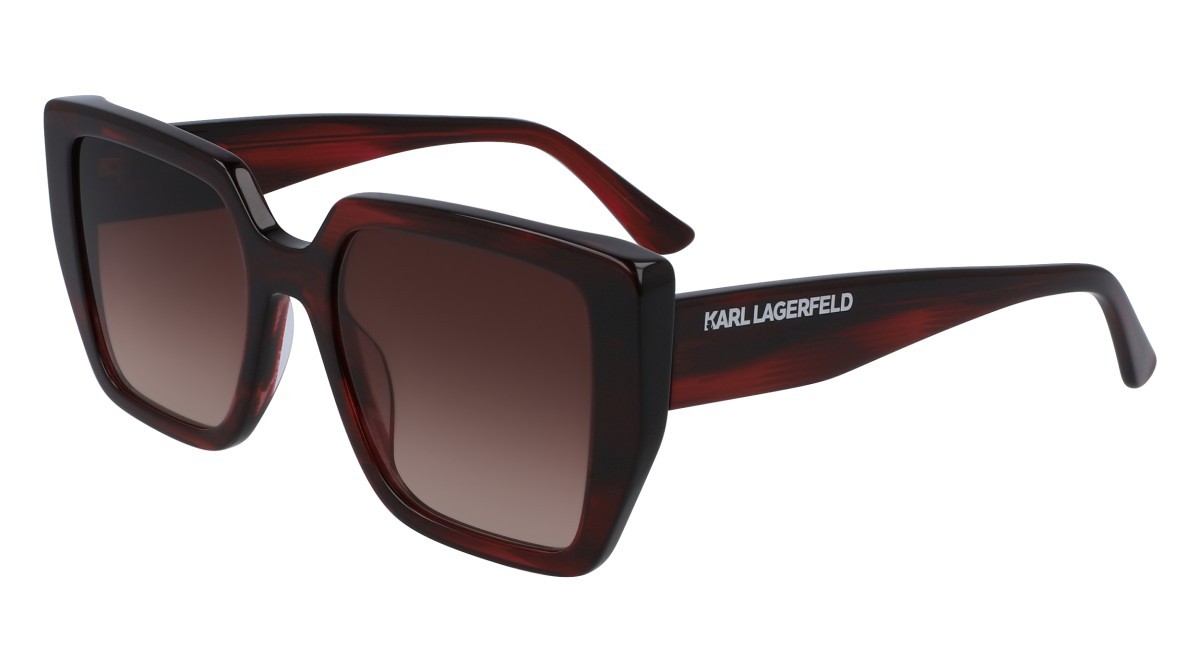 Occhiali da sole Karl Lagerfeld KL6036S N (049) colore striped burgundy forma rettangolare 
