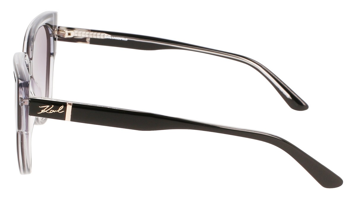 Sonnenbrillen Karl Lagerfeld KL6068S (005) farbe black/crystal form cat-eye gläser gradient grey