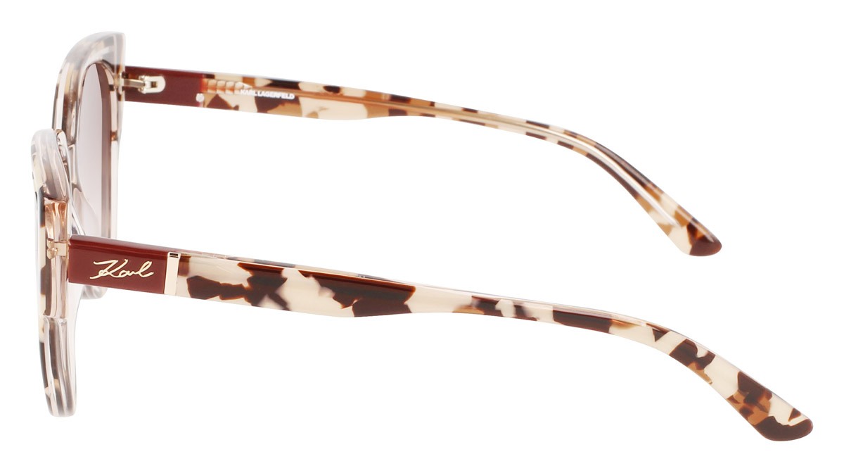 Sonnenbrillen Karl Lagerfeld KL6068S (235) farbe tortoise/crystal form cat-eye gläser gradient brown