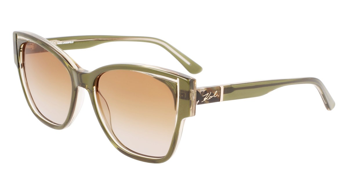 Sonnenbrillen Karl Lagerfeld KL6069S (305) farbe khahi/crystal form schmetterling gläser brick grey gradient
