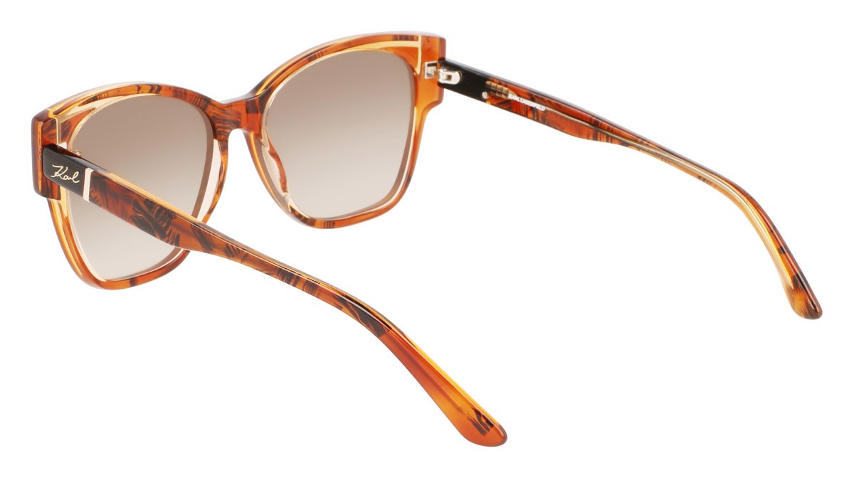 Sonnenbrillen Karl Lagerfeld KL6069S (812) farbe texture/peach form schmetterling gläser gradient khaki