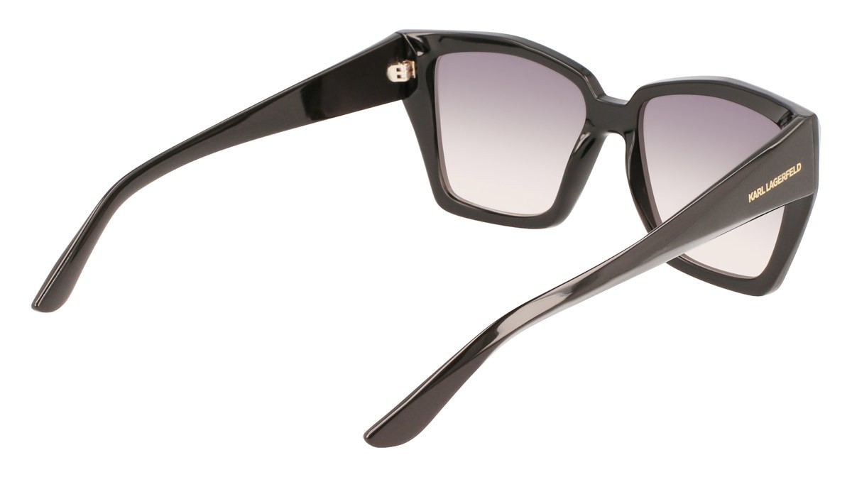 Occhiali da sole Karl Lagerfeld KL6072S (001) colore black forma quadrato lenti gradient smoke rose