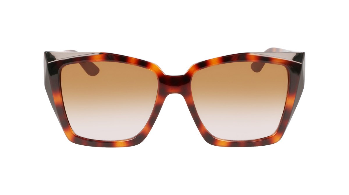 Sunglasses Karl Lagerfeld KL6072S (240) color tortoise shape square lenses brick grey gradient