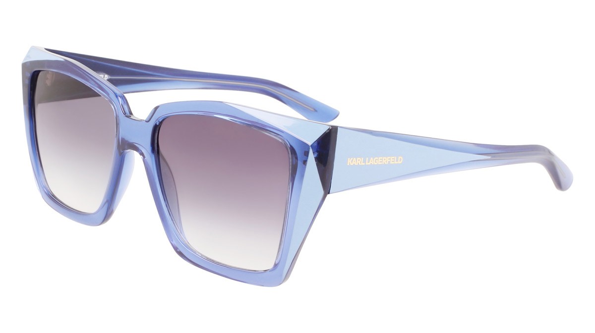 Sonnenbrillen Karl Lagerfeld KL6072S (450) farbe azure form quadratisch gläser gradient blue
