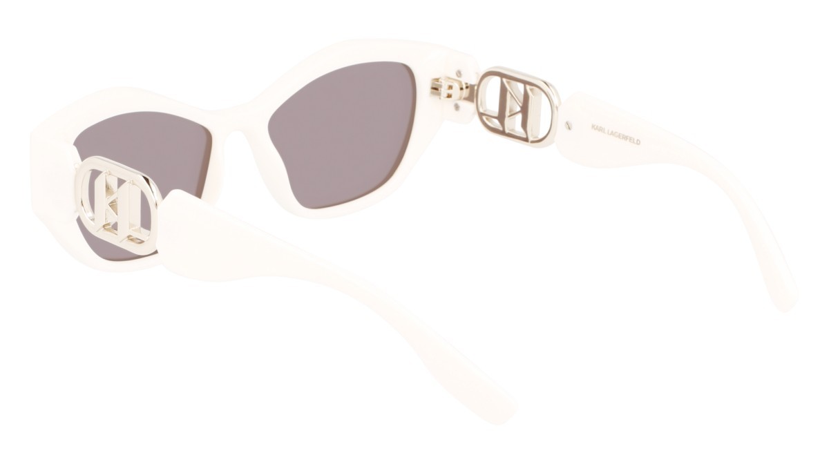 Sonnenbrillen Karl Lagerfeld KL6086S (105) farbe white form rechteckig gläser solid smoke