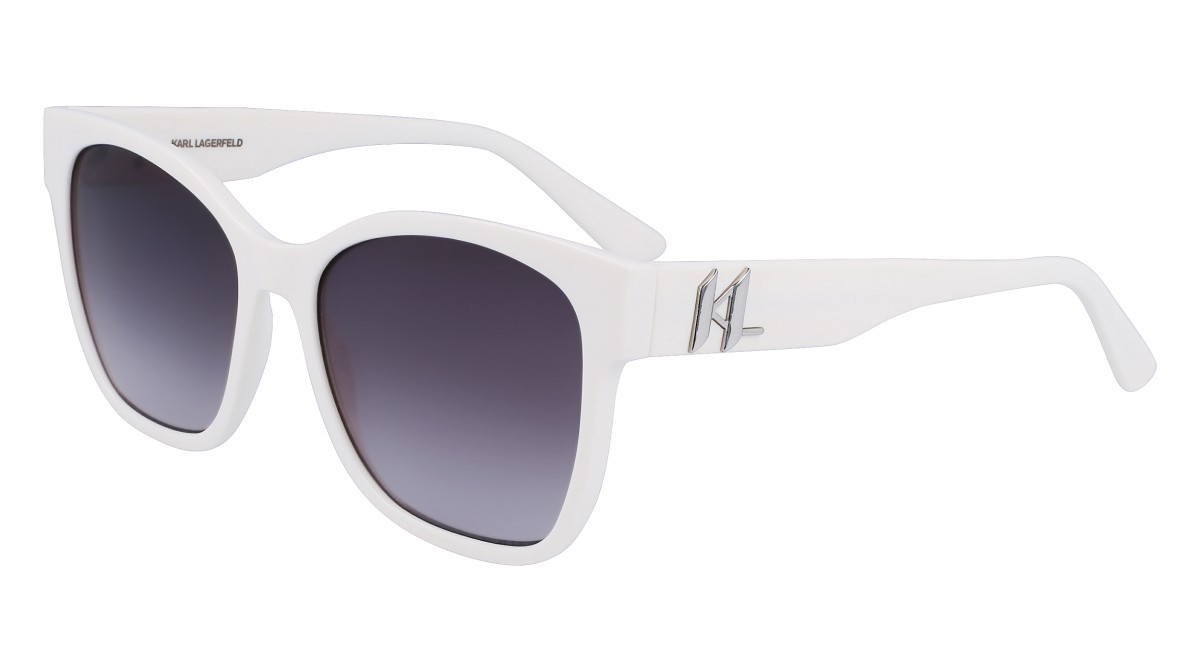 Sonnenbrillen Karl Lagerfeld KL6087S (105) farbe white form rechteckig gläser gradient smoke