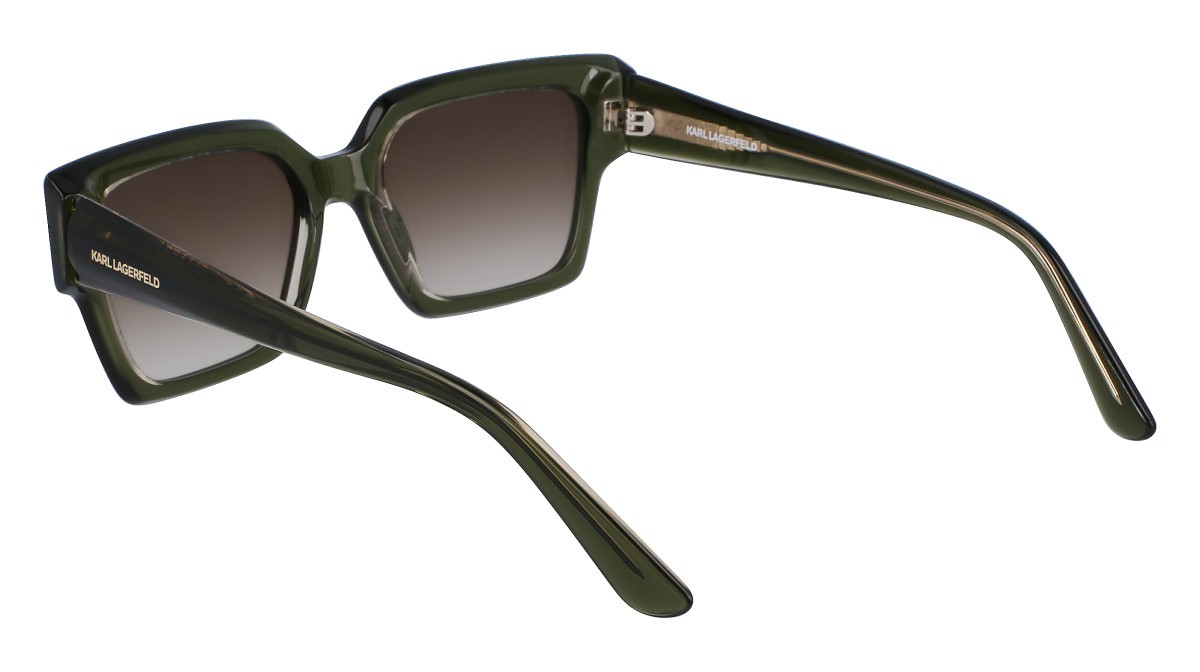 Occhiali da sole Karl Lagerfeld KL6089S (305) colore khaki/crystal forma rettangolare lenti gradient khaky