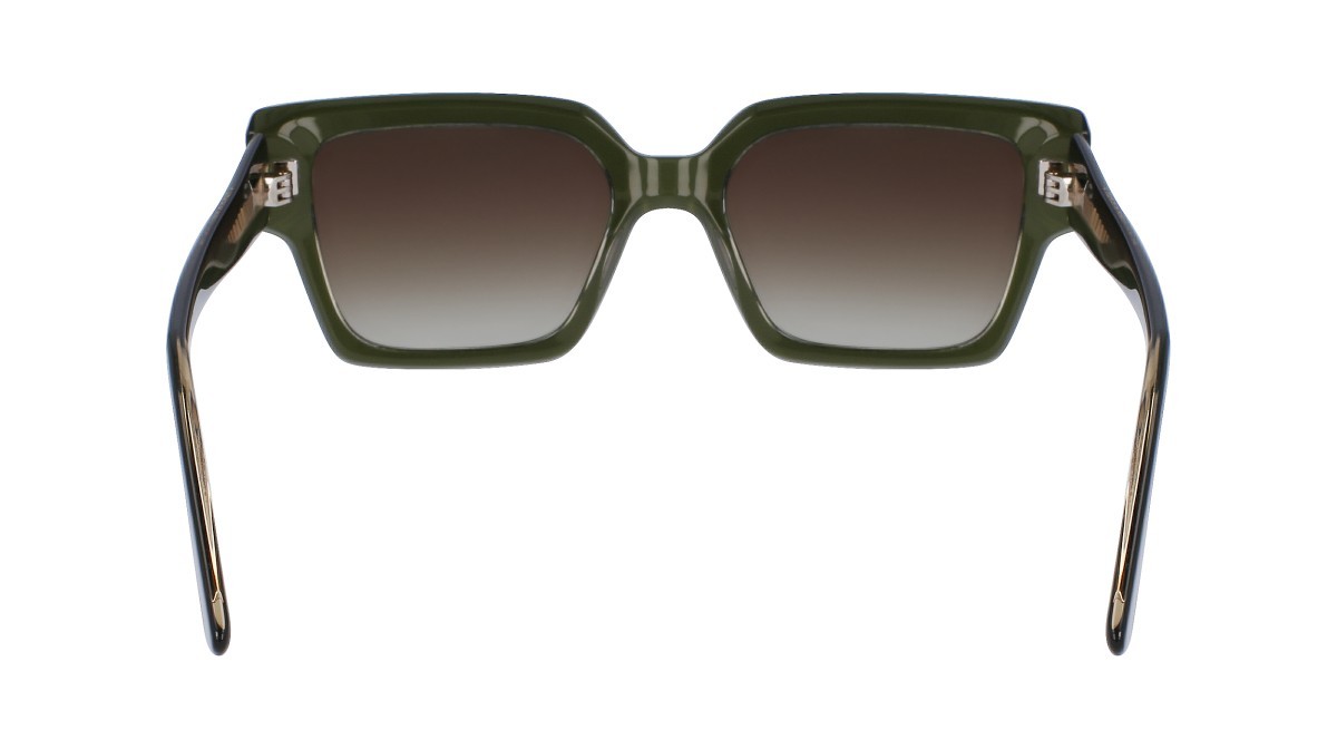 Occhiali da sole Karl Lagerfeld KL6089S (305) colore khaki/crystal forma rettangolare lenti gradient khaky