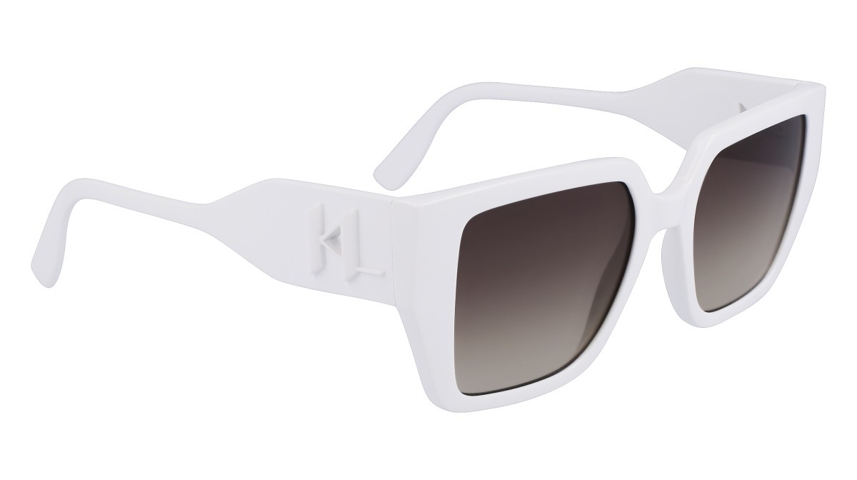 Occhiali da sole Karl Lagerfeld KL6098S (105) colore white forma rettangolare lenti gradient brown