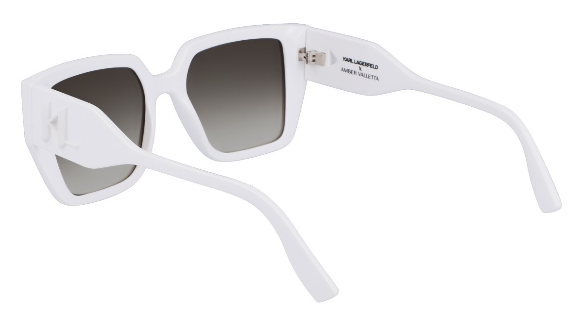 Occhiali da sole Karl Lagerfeld KL6098S (105) colore white forma rettangolare lenti gradient brown