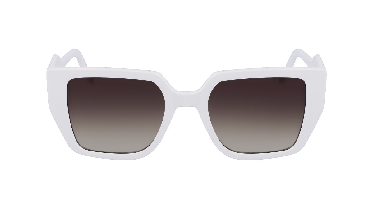 Occhiali da sole Karl Lagerfeld KL6098S (105) colore white forma rettangolare lenti gradient brown