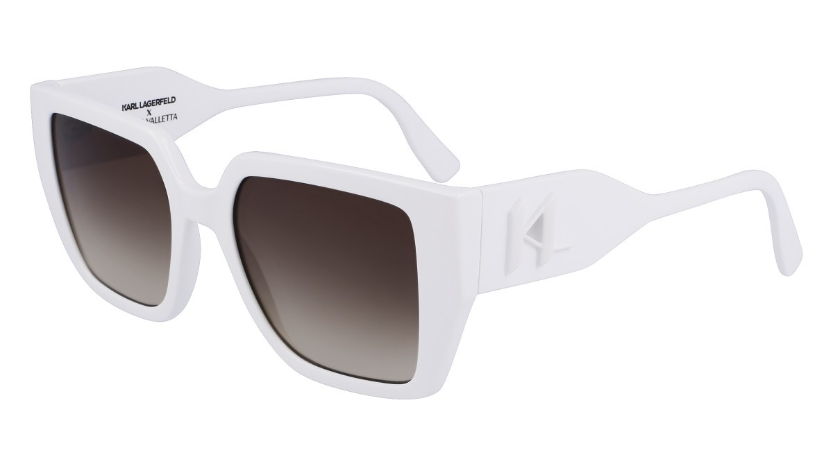 Occhiali da sole Karl Lagerfeld KL6098S (105) colore white forma rettangolare lenti gradient brown