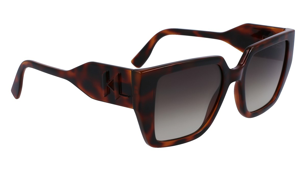 Sonnenbrillen Karl Lagerfeld KL6098S (240) farbe tortoise form rechteckig gläser gradient khaki