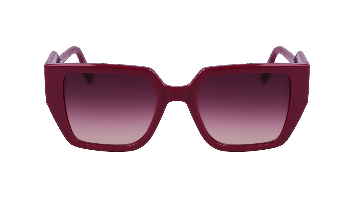 Sonnenbrillen Karl Lagerfeld KL6098S (501) farbe plum form rechteckig gläser gradient violet rose