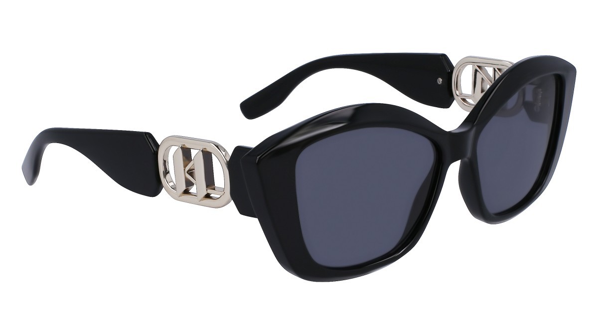 Sonnenbrillen Karl Lagerfeld KL6102S (001) farbe black form rechteckig gläser solid grey