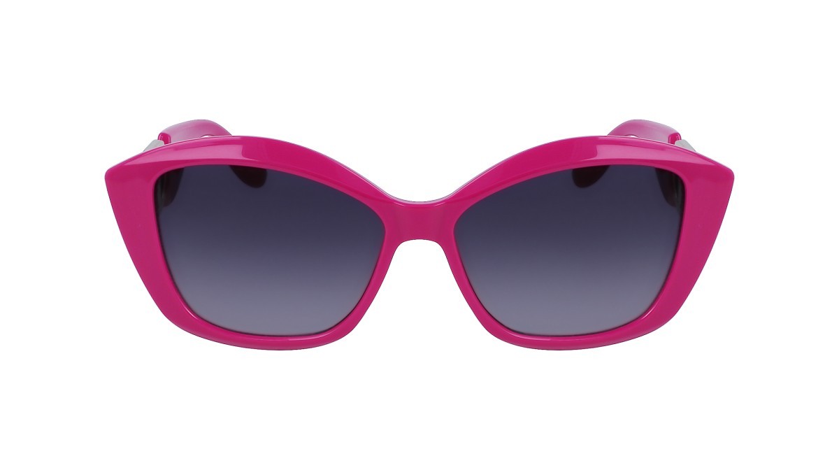 Sonnenbrillen Karl Lagerfeld KL6102S (525) farbe fuchsia form rechteckig gläser gradient grey