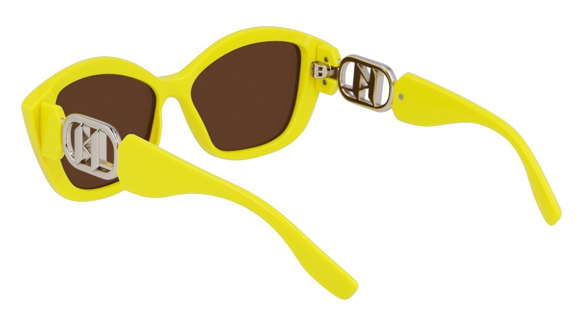 Sonnenbrillen Karl Lagerfeld KL6102S (703) farbe yellow form rechteckig gläser solid brown