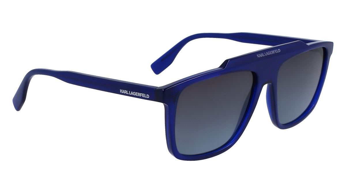 Occhiali da sole Karl Lagerfeld KL6107S (400) colore blue forma aviator lenti gradient grey/blue
