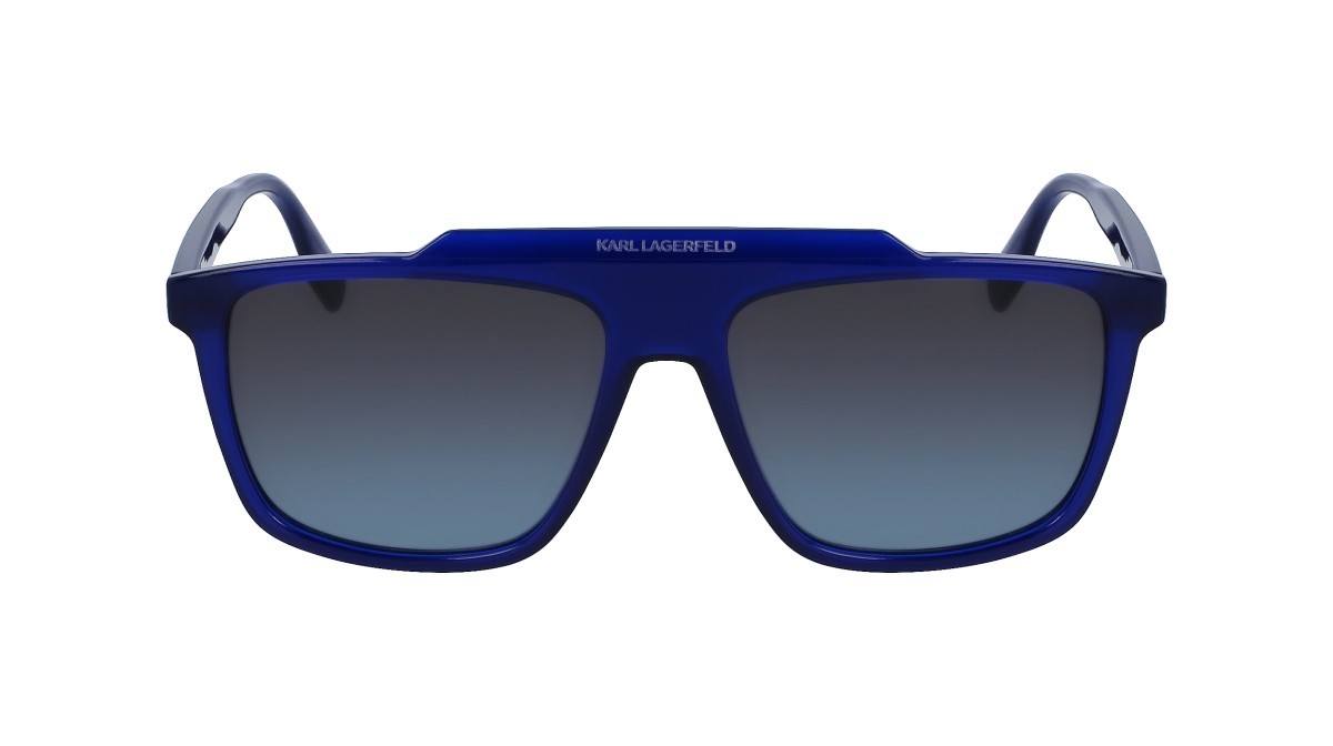 Occhiali da sole Karl Lagerfeld KL6107S (400) colore blue forma aviator lenti gradient grey/blue