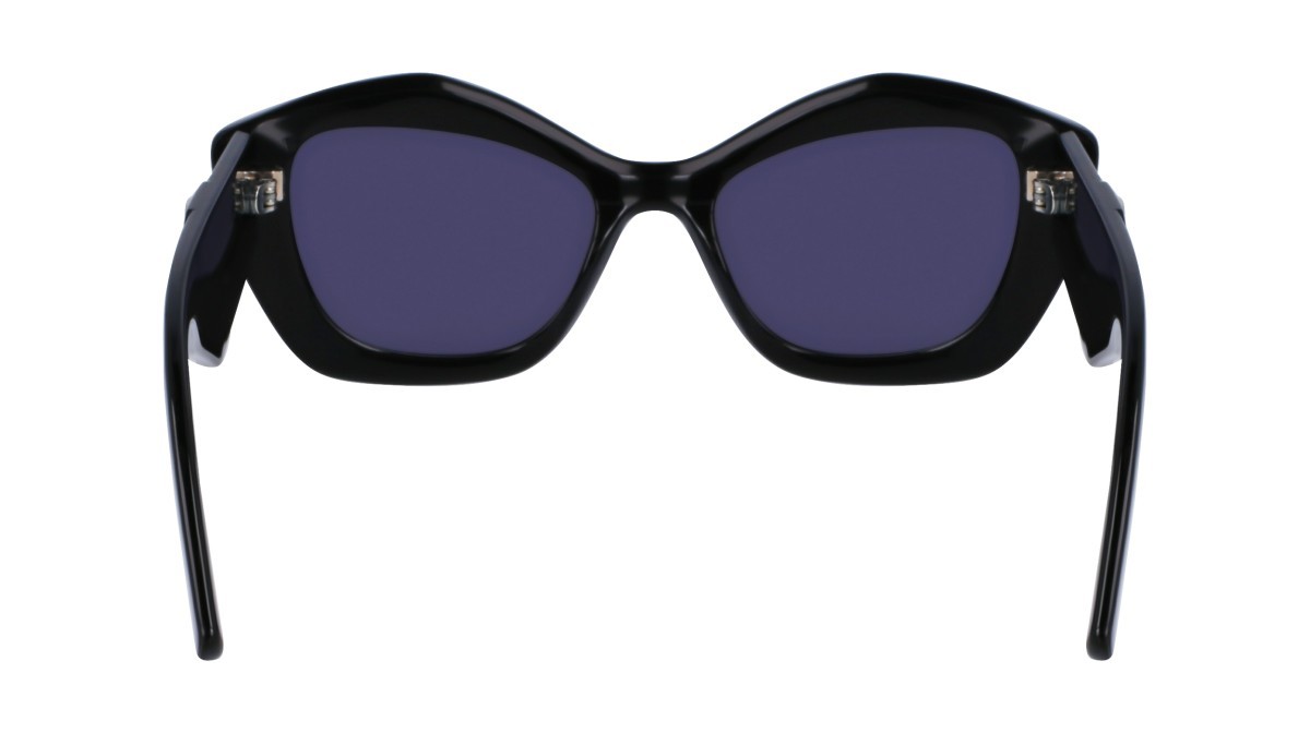 Sonnenbrillen Karl Lagerfeld KL6127S (006) farbe black/white form cat-eye gläser grey