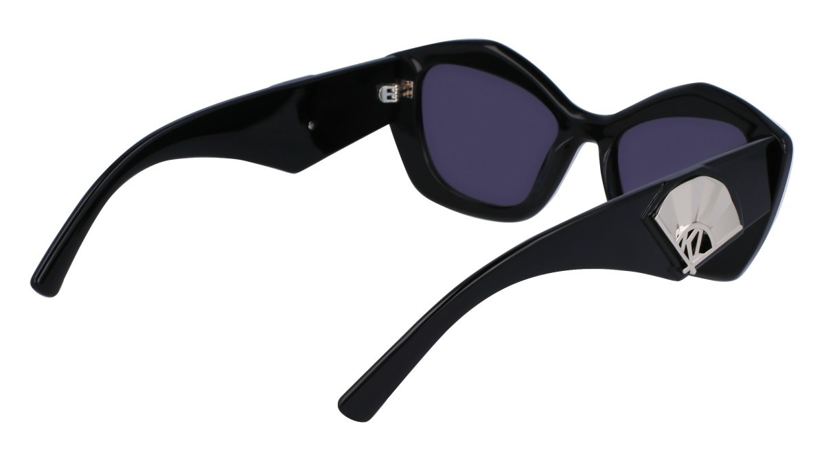 Sonnenbrillen Karl Lagerfeld KL6127S (006) farbe black/white form cat-eye gläser grey