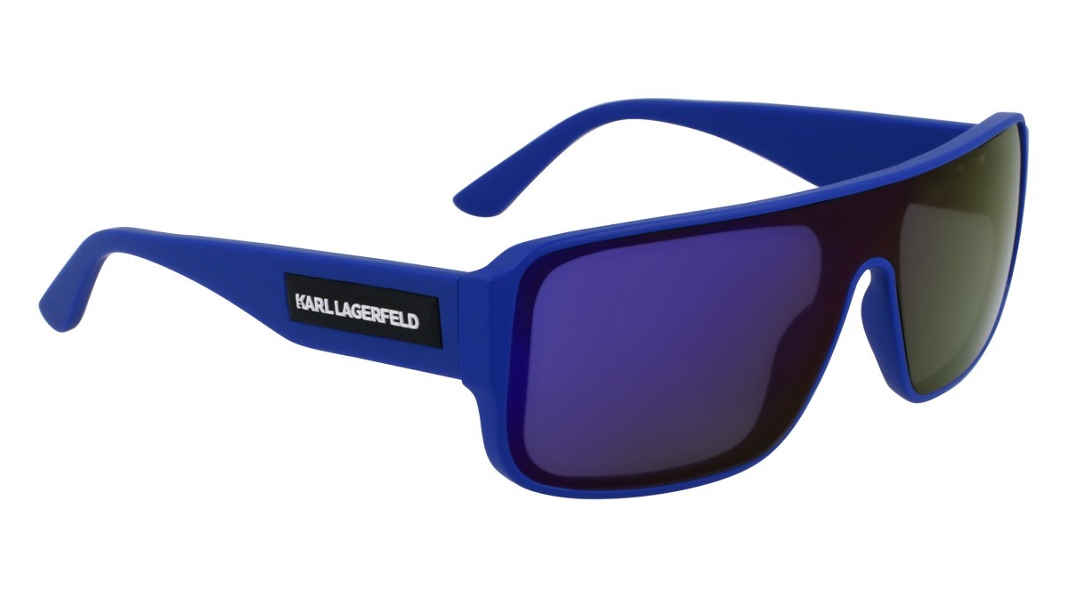Sonnenbrillen Karl Lagerfeld KL6129S (454) farbe matte light blue form maske gläser solid grey purple revo