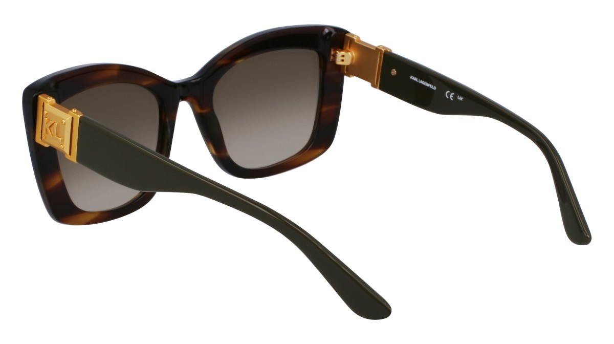 Occhiali da sole Karl Lagerfeld KL6139S (212) colore striped brown forma rettangolare lenti gradient khaki