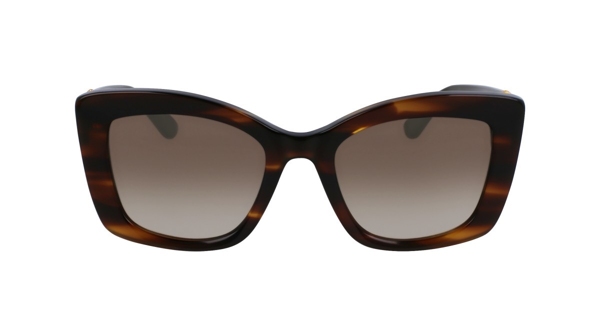 Occhiali da sole Karl Lagerfeld KL6139S (212) colore striped brown forma rettangolare lenti gradient khaki