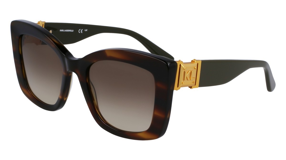Occhiali da sole Karl Lagerfeld KL6139S (212) colore striped brown forma rettangolare lenti gradient khaki