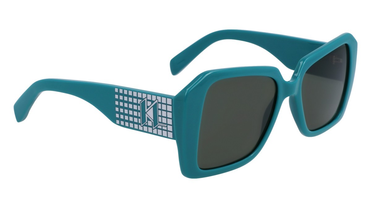 Sonnenbrillen Karl Lagerfeld KL6140S (300) farbe green form rechteckig gläser solid green