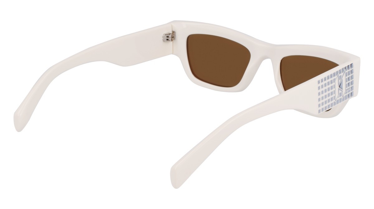 Sonnenbrillen Karl Lagerfeld KL6141S (105) farbe white form rechteckig gläser solid brown