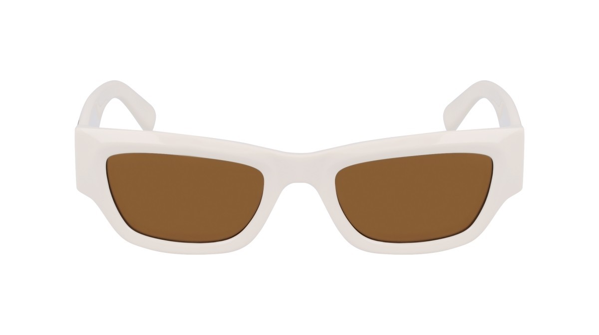 Sonnenbrillen Karl Lagerfeld KL6141S (105) farbe white form rechteckig gläser solid brown