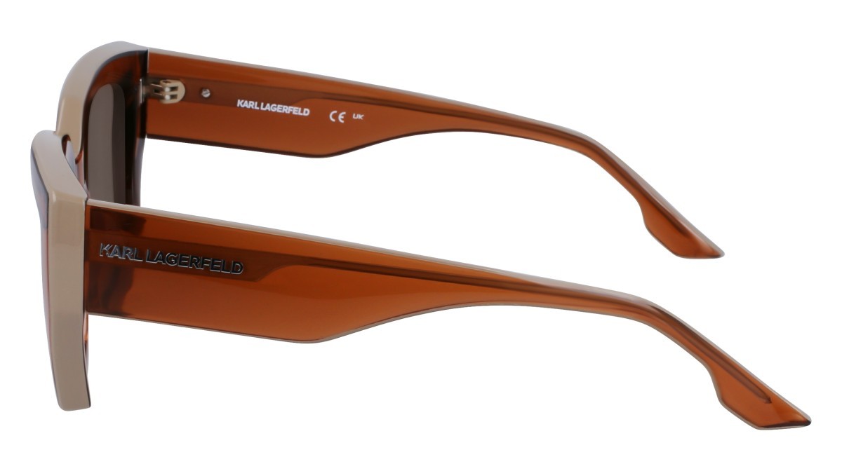 Sunglasses Karl Lagerfeld KL6143S (246) color light brown shape rectangle lenses solid brown