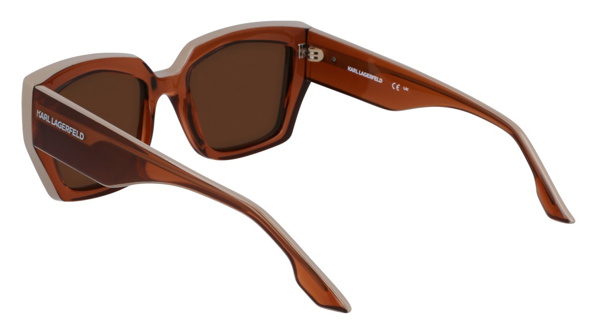 Sunglasses Karl Lagerfeld KL6143S (246) color light brown shape rectangle lenses solid brown