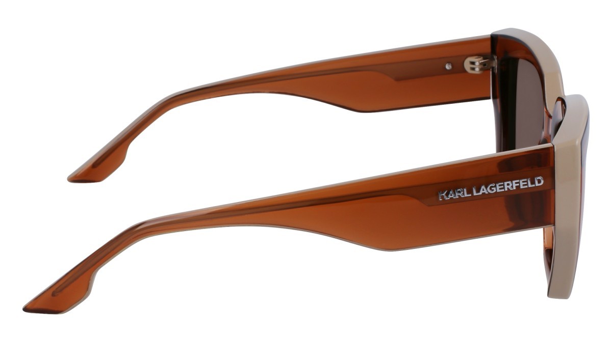 Sunglasses Karl Lagerfeld KL6143S (246) color light brown shape rectangle lenses solid brown