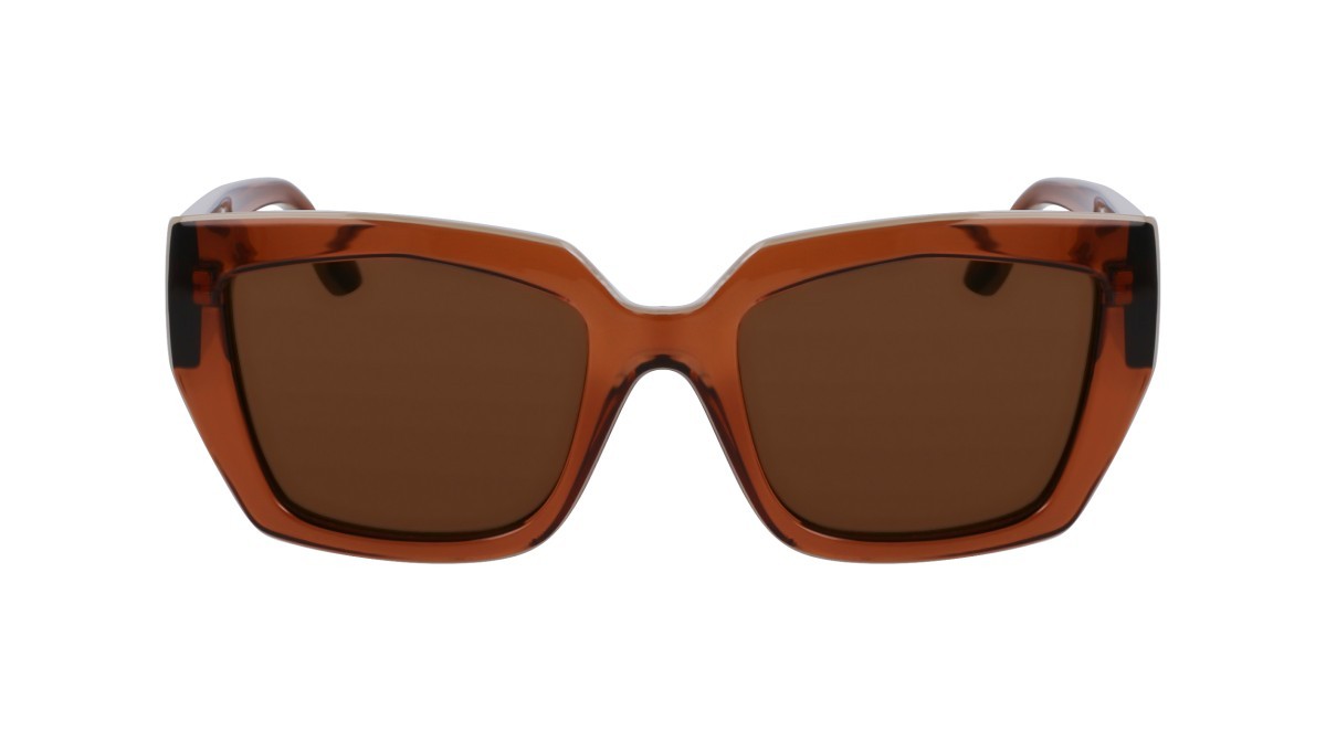 Sunglasses Karl Lagerfeld KL6143S (246) color light brown shape rectangle lenses solid brown