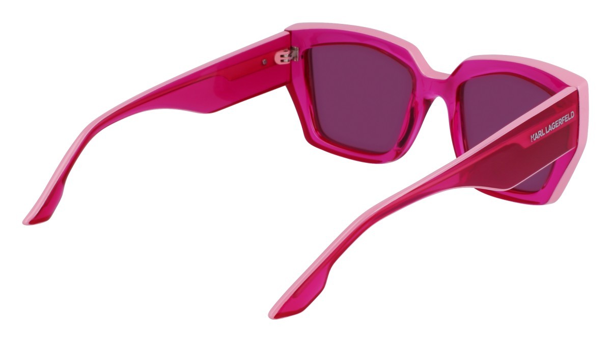 Sonnenbrillen Karl Lagerfeld KL6143S (650) farbe pink form rechteckig gläser solid violet