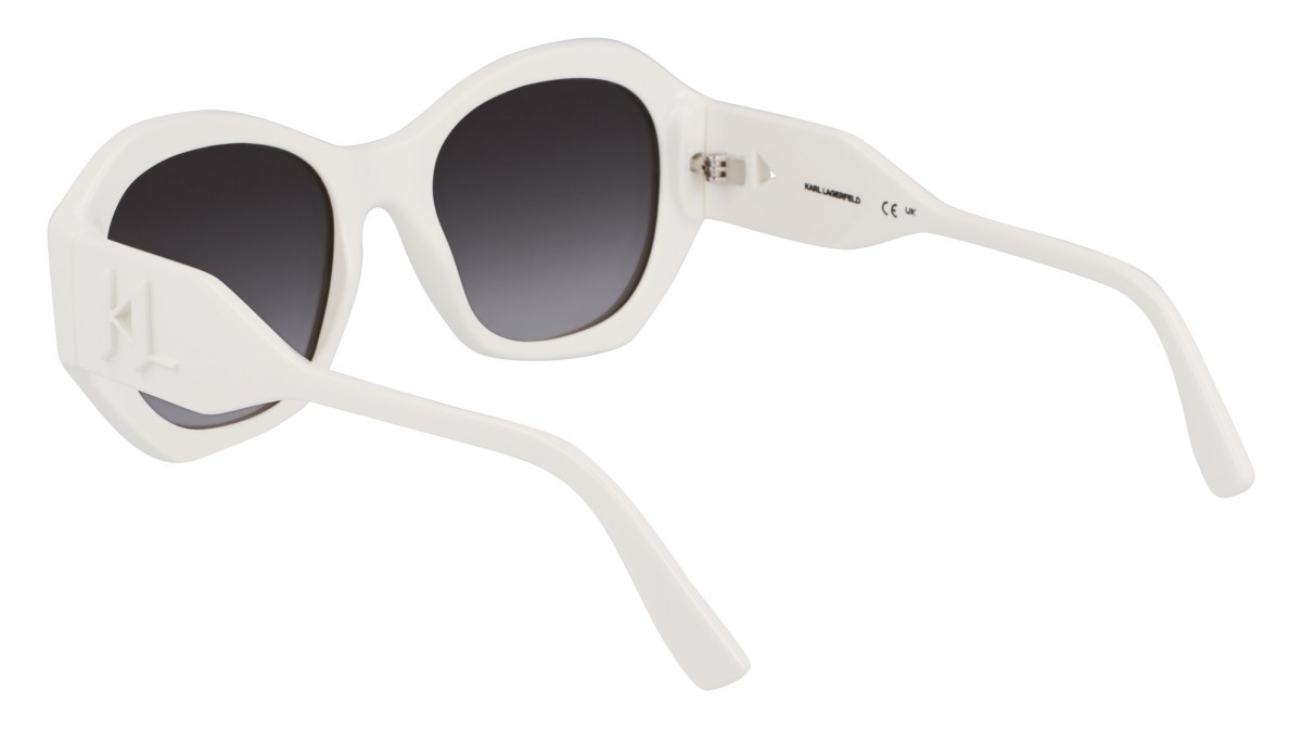 Occhiali da sole Karl Lagerfeld KL6146S (105) colore white forma rettangolare lenti gradient smoke